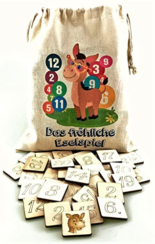 Mutou Das Eselspiel | ECKIG | 121 Spielsteine aus Holz | Hand-Made | 2-6 Spieler | Anleitung | Gesellschaftsspiel | Lernspiel | Familienspiel | Merkspiel|
