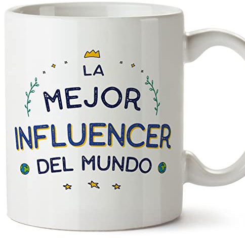 MUGFFINS Tazas para INFLUENCER mujer - En Español - Mejor del Mundo - 11 oz / 330 ml - Regalo original y divertido
