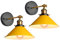 iDEGU 2 Stück Wandleuchten, Retro Wandlampe im Metall Lampenschirm mit 240° Verstellbare Moderne Deckenlampe Wandspots für Schlafzimmer Wohnzimmer Flur, 22CM (Orange-gelb)