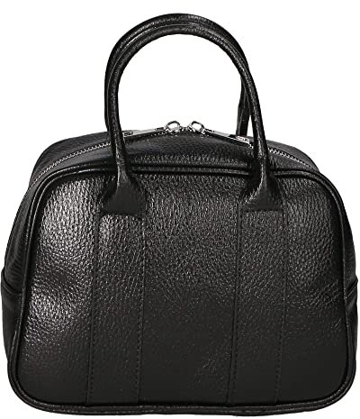 Gave Lux Damen-Minihandtasche mit einem Fach. Italienisches Kunsthandwerksprodukt aus echtem laminiertem Dollarleder. Hergestellt in Italien GLX220592223FBG-DL28_BLACK 18x10x29 cm