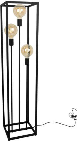 Light-Home CAGE Lampenschirm Stehlampe Modern - Standleuchte für Wohnzimmer Schlafzimmer Büro - Elegante Industrial Lampe - Schwarz - 130x30x25 cm