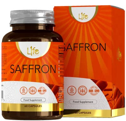 LN Zafferano Integratore | 60 Capsule di Zafferano Alta Potenza - 90mg Saffron (Estratto 4:1) per Dose | Integratore di Saffron | Non-OGM, Senza Glutine ed Allergeni | Prodotto nel Regno Unito