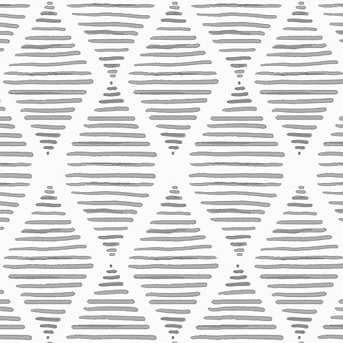 Okydoky Moderne Streifen-Tapete zum Abziehen und Aufkleben,Schwarz und Weißes Kontaktpapier,44cm x 600cm,Geometrische Tapete,Abnehmbare dekorative Vinyl,8202-BK-6.DE