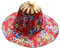 2 in 1 Foldable Hand Fan Hat for Women Sun Hat Summer Flower Chinese Style Bamboo Fan Sunhat for Travel Beach