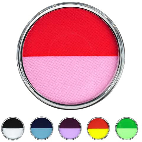 LOPHE Water Color Schminke, 30g Farbabstimmung Bodypainting Farben Schminke Kinder, Waschbar Theaterschminke Körperfarbe, Gesichtsfarbe Kinderschminke für Make up Karneval & Halloween (orange+rosa)