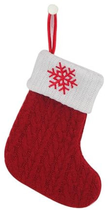 Wambere 3 Stück Gestrickt Weihnachtsstrumpf Weihnachtssocken Deko Weihnachten Strumpf Weihnachtssocke Kamin Nikolausstiefel Nikolausstrumpf für Weihnachtsdekoration Weihnachtsbaumschmuck,Schneeflocke