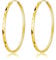 Deyanse Silver Large Hoop Earrings, 925 Sterling Silver Women's Hoop Earrings, Hypoallergenic 40mm Big Round Huggies Earring, Lightweight Gold Circle Endless Pierced Earrings, Gift for Birthday Party