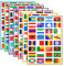 7 Feuilles D'autocollants De Drapeau du Monde,224 Pièces Autocollants De Drapeaux Autocollants De Passeport Stickers Pour Planificateur De Voyage Bagages Jeux Olympiques Paris 2024