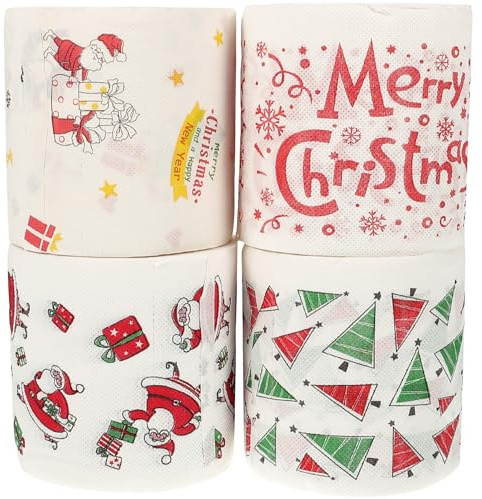 Baluue 4rollen Weihnachtliches Toilettenpapier Mit Festlichen Motiven Soft Und Reißfest Für Zuhause Büro Oder Partys Sorgt Für Gute Laune Bei Gästen Weihnachten Feiern Mit Stil