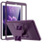 MoKo Case Fit 2018/2017 iPad 9.7 6th/5th Generation - [Heavy Duty] Shockproof Full Body Rugged Hybrid Cover with Built-in Screen Protector Compatible with Apple iPad 9.7 Inch 2018/2017, Dark Purple