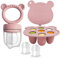 Fruchtsauger Baby ab 6 Monate, BPA frei Silikone Babynahrung Aufbewahrung Beißring Baby kühlend Zahnungshilfe Silicone Feeder for Safe Infant Self Feeding, 4 Month+