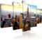 B&D XXL HandArt Bilder auf Leinwand 225x112 cm 5 tlg Leinwandbild mit Struktur-Effekt handbemalte Wandbilder mit Gel-Textur Wohnzimmer Wanddekoration Moderne Kunst 030211-62