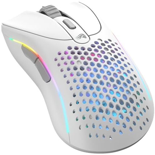 Glorious Gaming Model D 2 Wireless Gaming Mouse - Superlight 66g, up to 210 hr Battery Life, 26K Optical Sensor, 6 Programmable Buttons, Ergonomic, 80 Million Clicks, FPS, MMO, MOBA - White