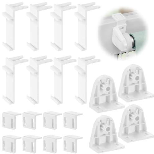 Kssvzz Klemmträger für Klemmfix Rollo, 8er Set Rollo Halterung Fenster, Duorollo ohne Bohren zum Klemmen und Kleben, Klemmhalter für PVC, Türflügel und Holzfenster