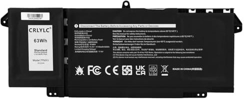 CRLYLC 15,2V 63Wh 7FMXV Laptop Akku für Dell Latitude 5320 7320 7420 7520 13 5320(2-in-1) P110F P133G P134G P135G P138G Series TN2GY 0TN2GY 9JM71 4M1JN 1PP63 727CG HDGJ8 MHR4G CN-0727CG Battery