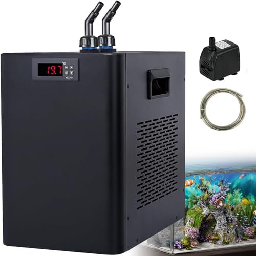 GEJLELDS 160 l/300 l/500 l Aquarium-Kühler, Wasserkühler, Wasserkühler, Fischtank-Kühler mit leisem Design-Kompressor, Kühlung für Hydrokultursysteme, Quallen, Korallenriffe,500L