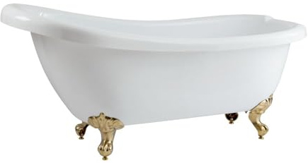 MILANO White 1710 x 740mm Freestanding Slipper Bath Brass Ball Claw Feet