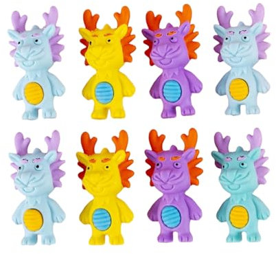 8 Stück – Kreativer zusammengebauter Radiergummi, Lernzubehör, niedliche Cartoon-Tierform, Radiergummi, Drachen-Serie