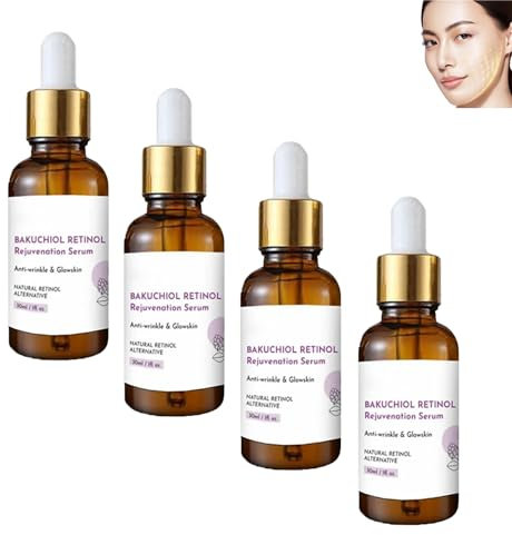4 Stücke Bakuchiol Retinol Rejuvenation Serum, Venen Bakuchiol Gesichtsserum, Bakuchiol Retinol Serum Korean for Face, Anti-Aging, Venen Bakuchiol Retinol Serum Koreanisch, Für alle Hauttypen
