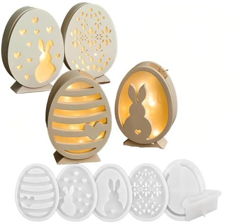 Silikonformen Gießformen Ostern,6 Stück Silikonform Ostern Ostern Silikonform, Osterei Gießen Gipsform Osterhase Epoxidharzform Silikon,DIY Silikon Gießform