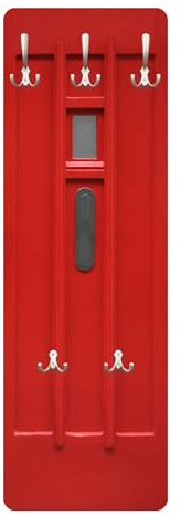 Wandgarderobe inkl. 5 Haken 3D Holzoptik platzsparendes Design - Made in Germany - Motiv Modern Flurgarderobe rot schmal Garderobenpaneel 2511