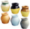 JOINPAYA 1 Set Miniature Terracotta Pots Half Glazed Tiny Ceramic Pots for Micro Landscape Decoration Realistic Flower Display Dollhouse Home Showcase