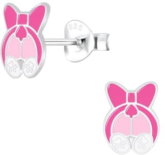 Monkimau Mädchen Ohrringe Hund | Ohrstecker aus 925 Sterling Silber | Kinderohrringe hypoallergen