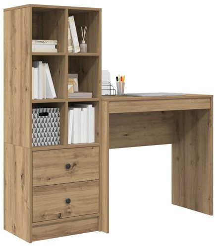 vidaXL Schreibtisch mit Schubladen 2 pcs Artisan-Eiche, Büroeinrichtung, moderner Schreibtisch, robuster Arbeitsplatz, praktische Studie, Holz-Arbeitsstation