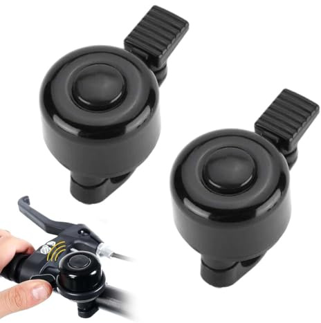 KYLOS 2 Stück Fahrradklingel,Universal Laut Klang Fahrrad Klingel Klassisch Retro Fahrradglocke Für Kinder Und Erwachsene Für Rennrad Mountainbike Und Roller,Schwarz