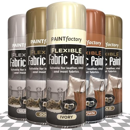 PF Flexible Fabric Paint – Durable Fabric & Leather Reviver, Flexible Coating for Vinyl, Upholstery, Shoes, Handbags & Accessories – Easy Application, Long Lasting Finish (IVORY - 1070)