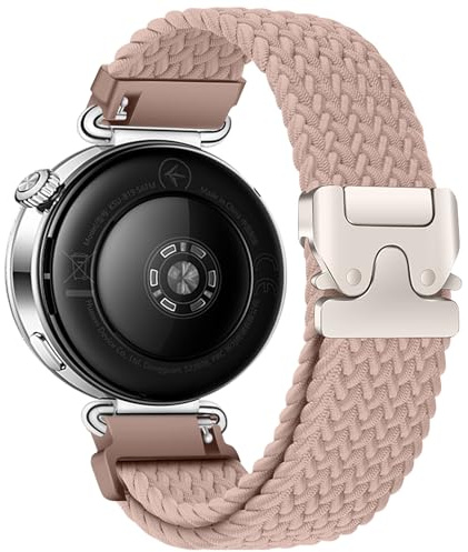 AiiBowy 18mm Geflochtenes Armband für Huawei Watch GT 7/GT 6/GT 5/GT 4 41mm | Elastisch Nylon Fallschirmverschluss Uhrenarmband Kompatibel mit Huawei Watch 5 42mm/Watch GT 5 Pro 42mm