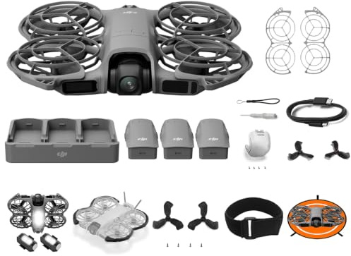 DJI Neo 2 Fly More Combo con Accesorios, Dron 4K para Principiantes | Despegue en la Palma, Control por Gestos, 3 Baterías