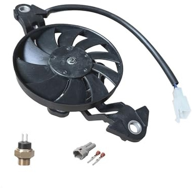 Moto 12V Ventilateur de Refroidissement électrique Refroidisseur d'huile Moteur radiateur adapté for 150c 200cc 250cc 300cc 350cc Quad Dirt Bike ATV Buggy pièces(Set D)