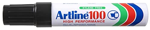 Artline Big Nib Magnum Permanentmarker, mit 7,5–12 mm Keilspitze für klare und sichtbare Beschriftungen oder Beschriftungen, große Permanentmarker für den Innen- und Außenbereich, 6 schwarze Marker