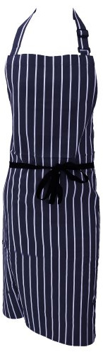 Dennys Unisex Cotton Striped Workwear Butchers Apron (One Size) (Navy/White)