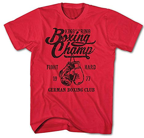 Herren T-Shirt King of Ring German Boxing Club Boxen Fight Sport