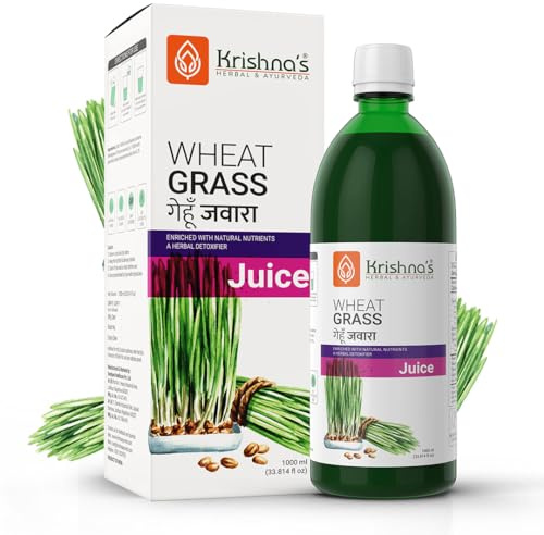 Krishna's Wheatgrass Juice - 1000 ML | Wheat Grass juice 9th day picked wheatgrass leaves | Pure, Natural and Ayurvedic Juice
