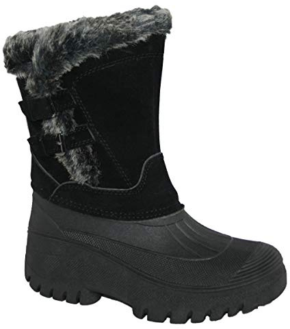 Adults Waterproof Sole Fur Lined Rain Snow Ski Mucker Boots Size 3-8