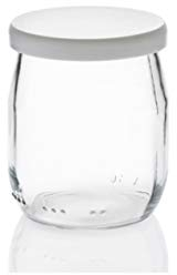 Visiodirect Lot de 24 Pots de Yaourt 143 ML avec Couvercle