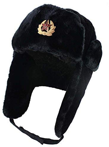 Turbobm Bomber Mützen, Sowjetische Russische Armee Wintermütze Warmer Trapper Hut Ohrenklappen, Herren Uschanka Kunstfell Trapper Ski Hut Winter Warmer Trapper Hut, Herren Schneekappen