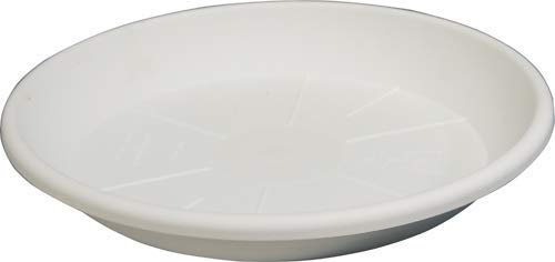 eacommerce Sottovaso per Vaso Tondo Resina Festonato Doppio Bordo per Giardino Patio Balcone Terrazzo da Interno/Esterno Protezione UV Antiurto (per Vaso da 80Ø, Sottovaso Bianco)