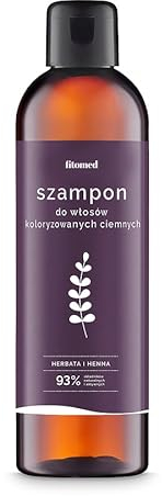 Fitomed Natual Shampoo für Dunkles Haar 250ml – Farbverstärkung Haarshampoo ohne Sulfate Parabene und Silikone - mit Henna und Schwarzem Tee