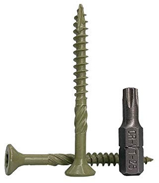 Lote de 500 tornillos de madera con acabado anticorrosivo de 4,5 x 50 mm, tornillos para madera, cabeza torx, tipo 17, cabeza avellanada, tornillo exterior (500, 4,5 x 50 mm)