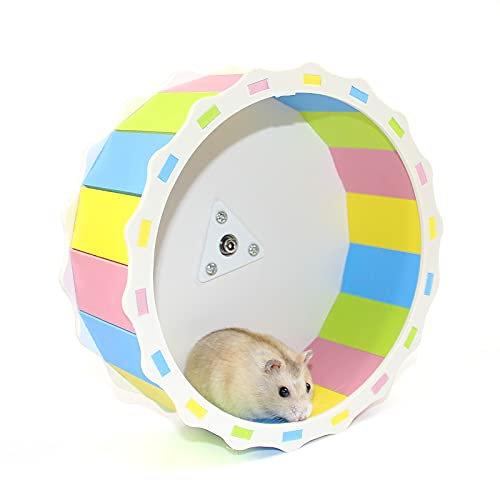 Leises Hamsterrad, Laufrad, aus Holz, rutschfest, für Hamster, Ratten, Mäuse, Chinchillas, kleine Haustiere (S-14 cm)