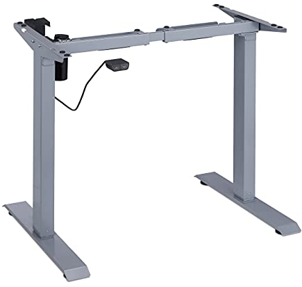 Relaxdays Tischgestell höhenverstellbar, elektrisch, ausziehbar, 71-121 cm, Gestell für Schreibtisch, Stahl, grau, Aluminium