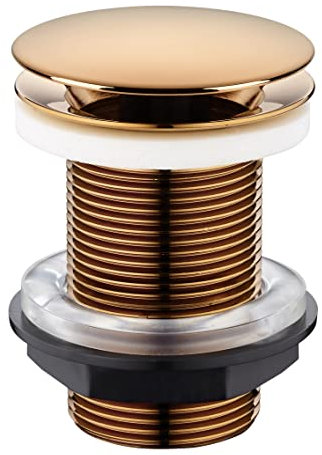Edouard Rousseau Bonde de Lavabo à Ecoulement Libre, diam. 63 mm, certifié NF, sans Trop Plein, Standard, Finition Rose Gold