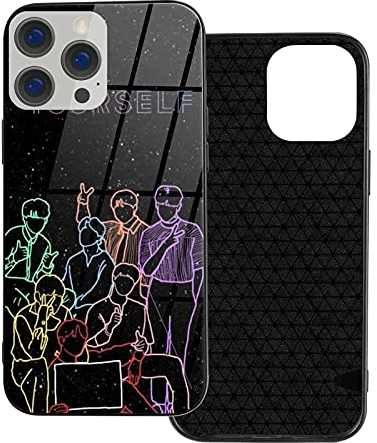 Classic Jhope Jimin Jin Jungkook Suga V RM Design Handyhülle für iPhone Hülle B_T-S Anti-Rutsch TPU Vert Schutzhülle (12/12 Pro)