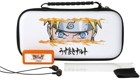 Konix Naruto Shippuden Pack de accesorios de juego Starter Kit para Nintendo Switch, Switch Lite y Switch OLED - Funda - Estuche - Vidrio templado - Auriculares