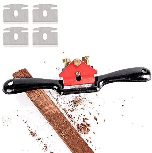 YAXIDAEVER Schabhobel Schweifhobel Verstellbare Speichen mit 4 Klingen Einstellbare SpeichenShave Holzbearbeitung Schneide Plane Spokeshave Hand Trimmen Werkzeug (215mm)