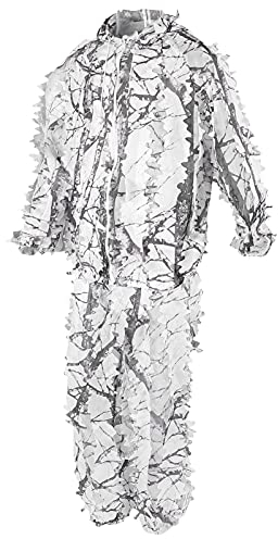 Bewinner 3D-Schnee-Ghillie-Anzug, Jagd-Ghillie-Anzug Einzigartiges lebensechtes 3D-Schneetarnungs-Design für Dschungelaufnahmen